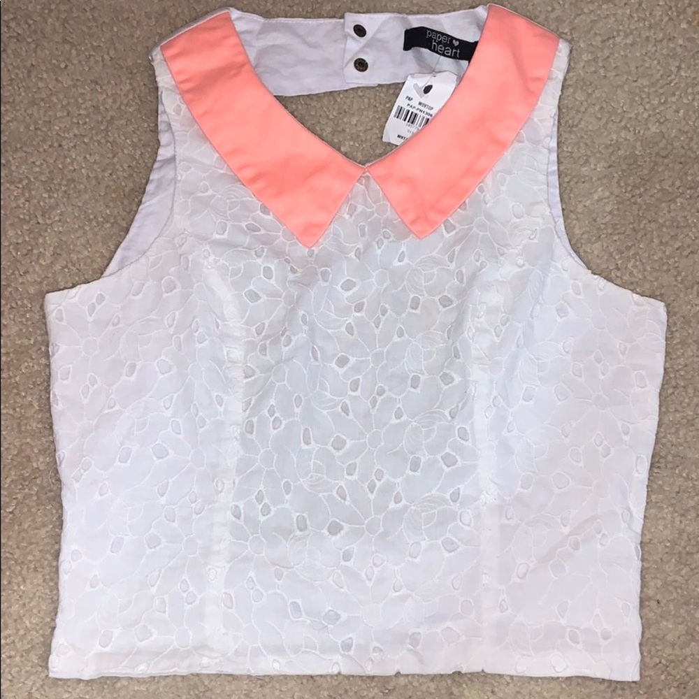 Lf Paper Heart Collard top